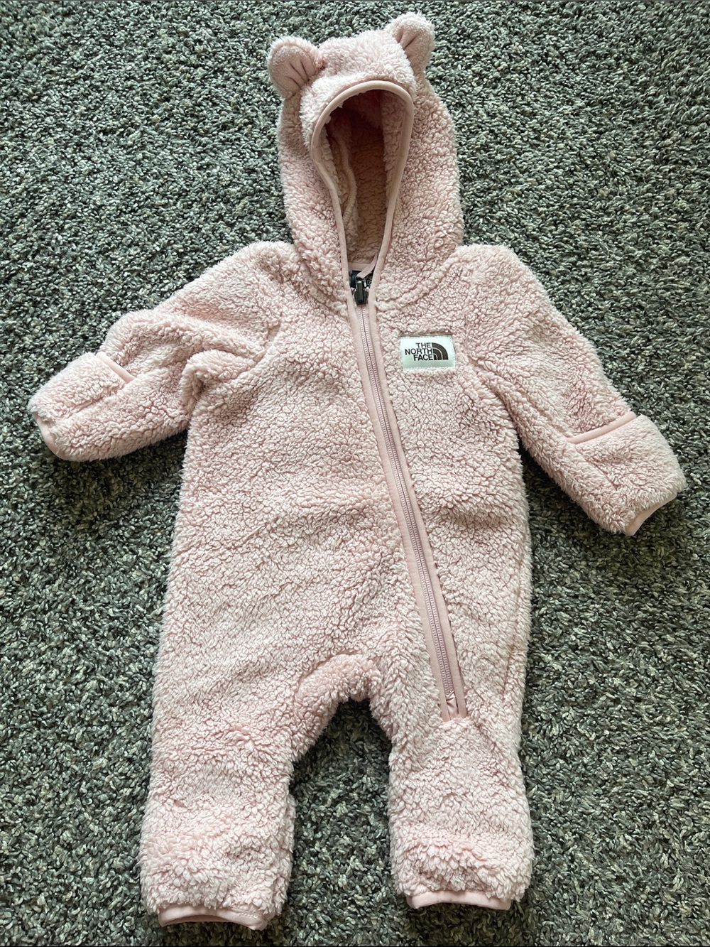 The North Face Pink Fuzzy Fleece One-Piece - Size 0-3 months